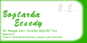 boglarka ecsedy business card